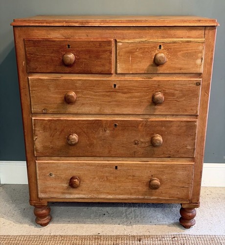 Antique pine chest drawers - pine, of