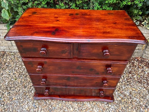 Pine chest drawers - of, curved