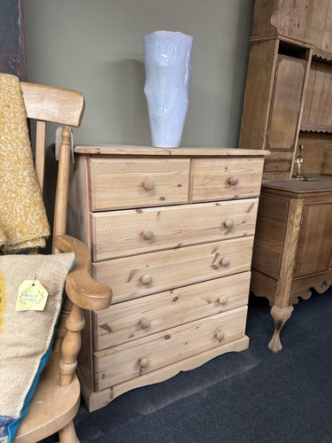 Stripped pine chest drawers - pine,
