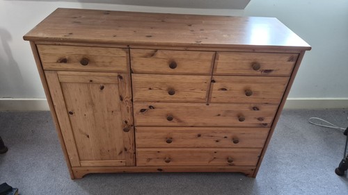 Pine chest drawers - pine, used