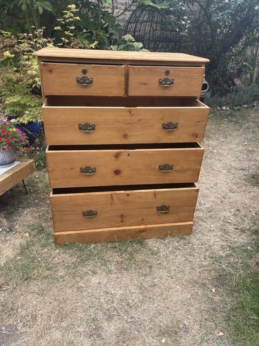 Stripped pine chest drawers - chest, of