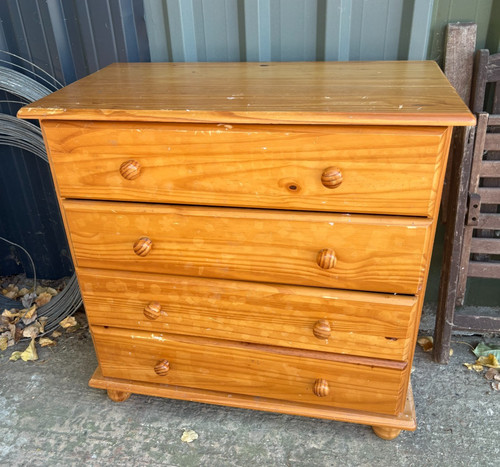 Pine chest drawers - pine, brown