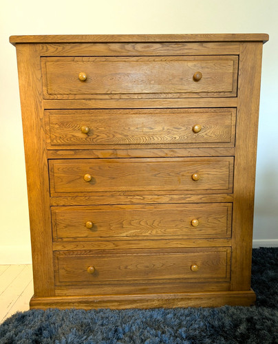 Solid oak chest drawers - oak,