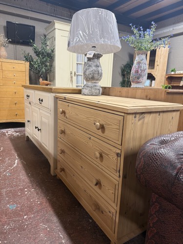 Stripped pine chest - stripped, drawers