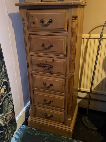Solid pine tall - boy,, of