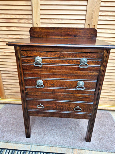 Edwardian vintage oak chest - edwardian,