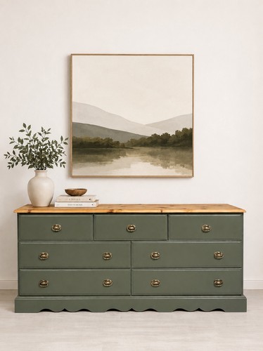 Large solid pine - chest, of