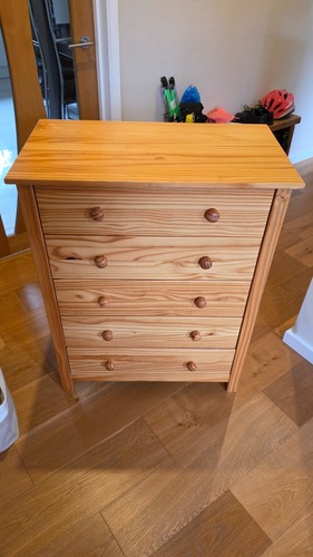 Solid pine chest five - solid,