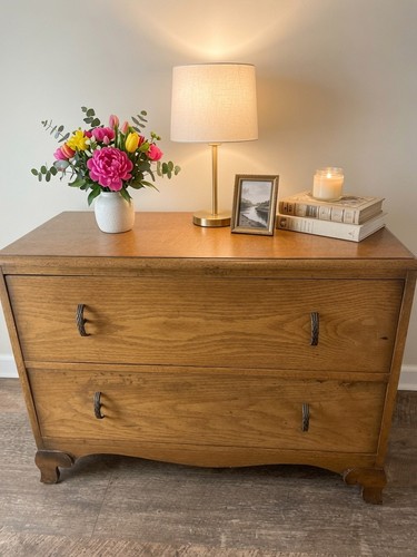 Vintage oak chest drawers - vintage,