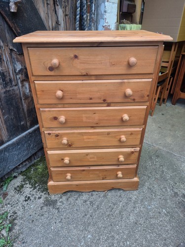Solid pine chest six - pine, of