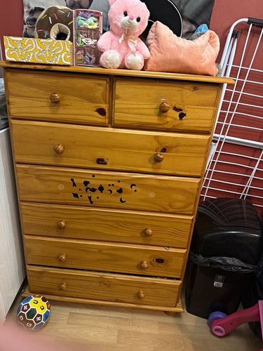 Pine wood chest drawers - drawers, 7