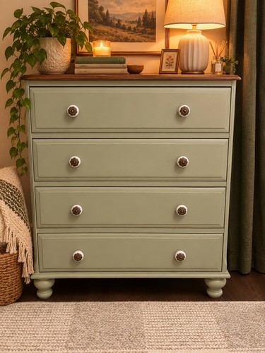 Refinished solid pine chest - refinished,