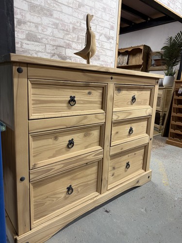 Wide pine chest drawers - wide,