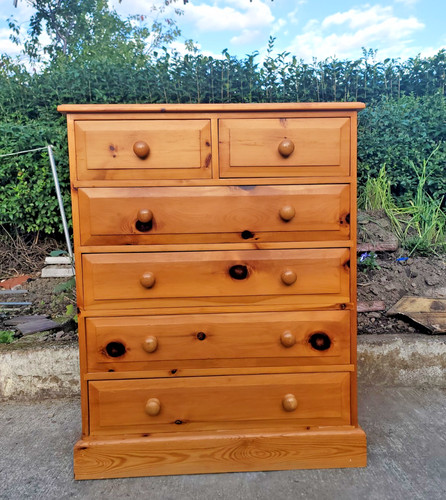 Pine chest drawers - chest, 6