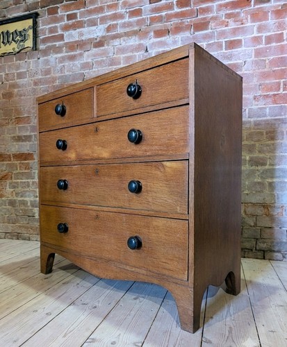 Victorian oak chest drawers - chest,